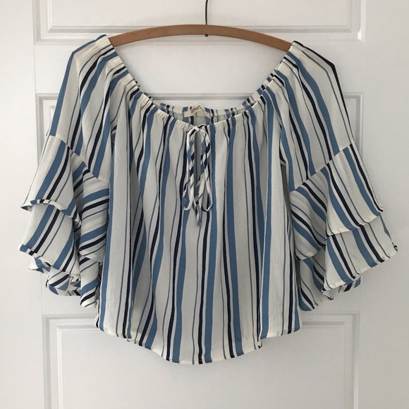 Fragile // NWOT Women’s Off-the-shoulder Striped Top - Picture 1 of 6